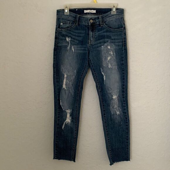 KanCan Women’s Distressed Hem Denim Jeans Size 27 - Picture 1 of 13